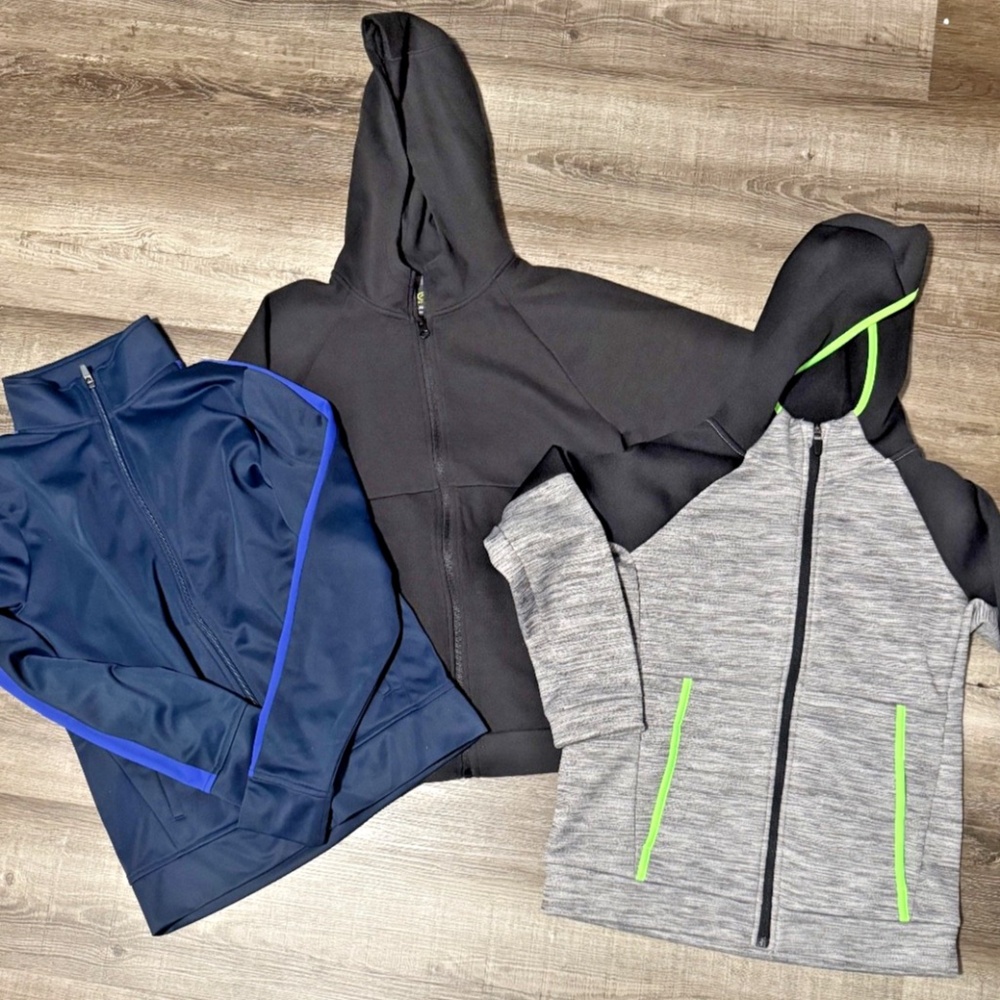 Bundle of 3 Full Zip Boys Sweatshirts - OLD NAVY , TEK GEAR - Youth L (10-12)
